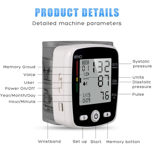 [vendor] Wrist Blood Pressure Monitor Adjustable Automatic Wrist