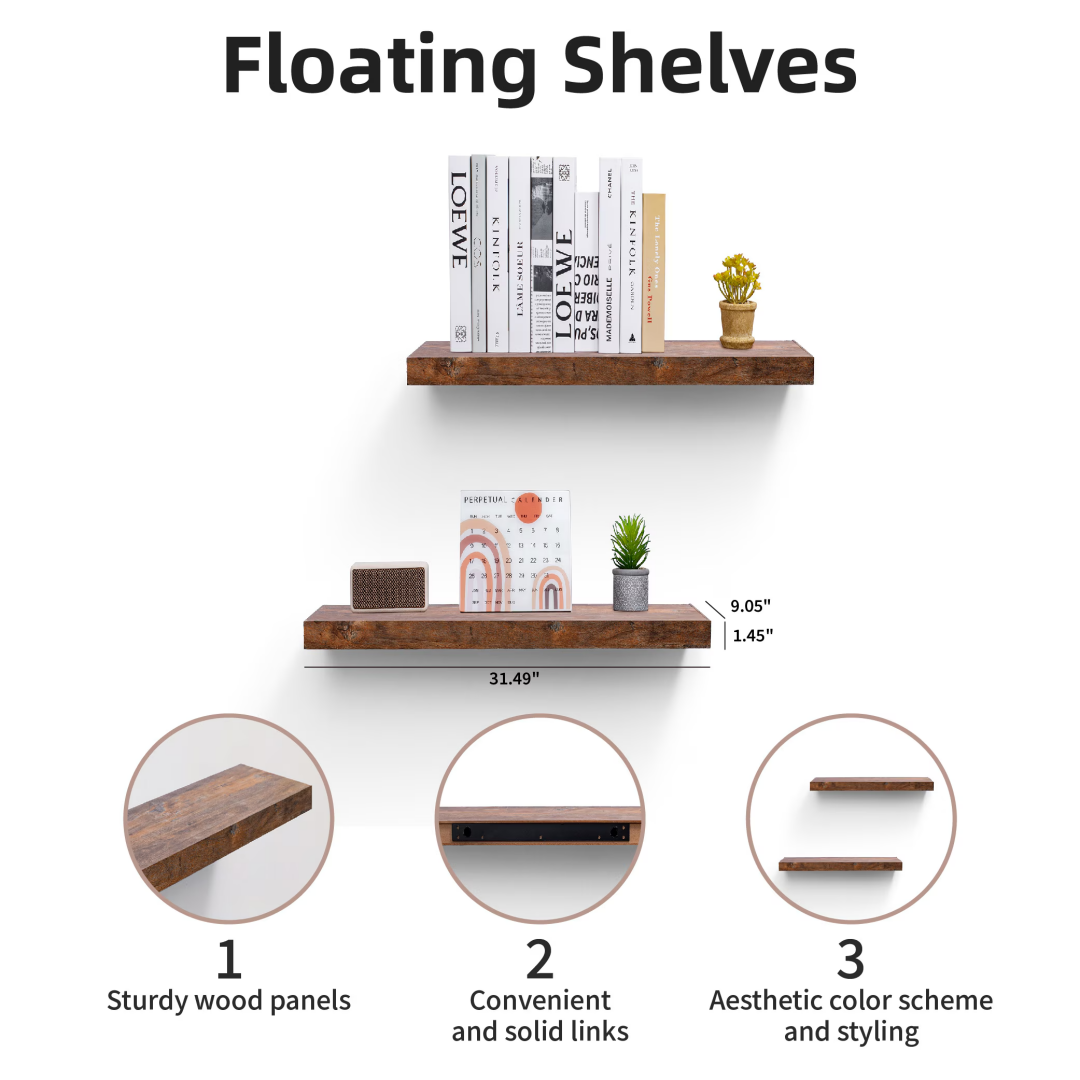 [vendor] Floating Shelves 18.11 Wall Mounted Wood Shelves For