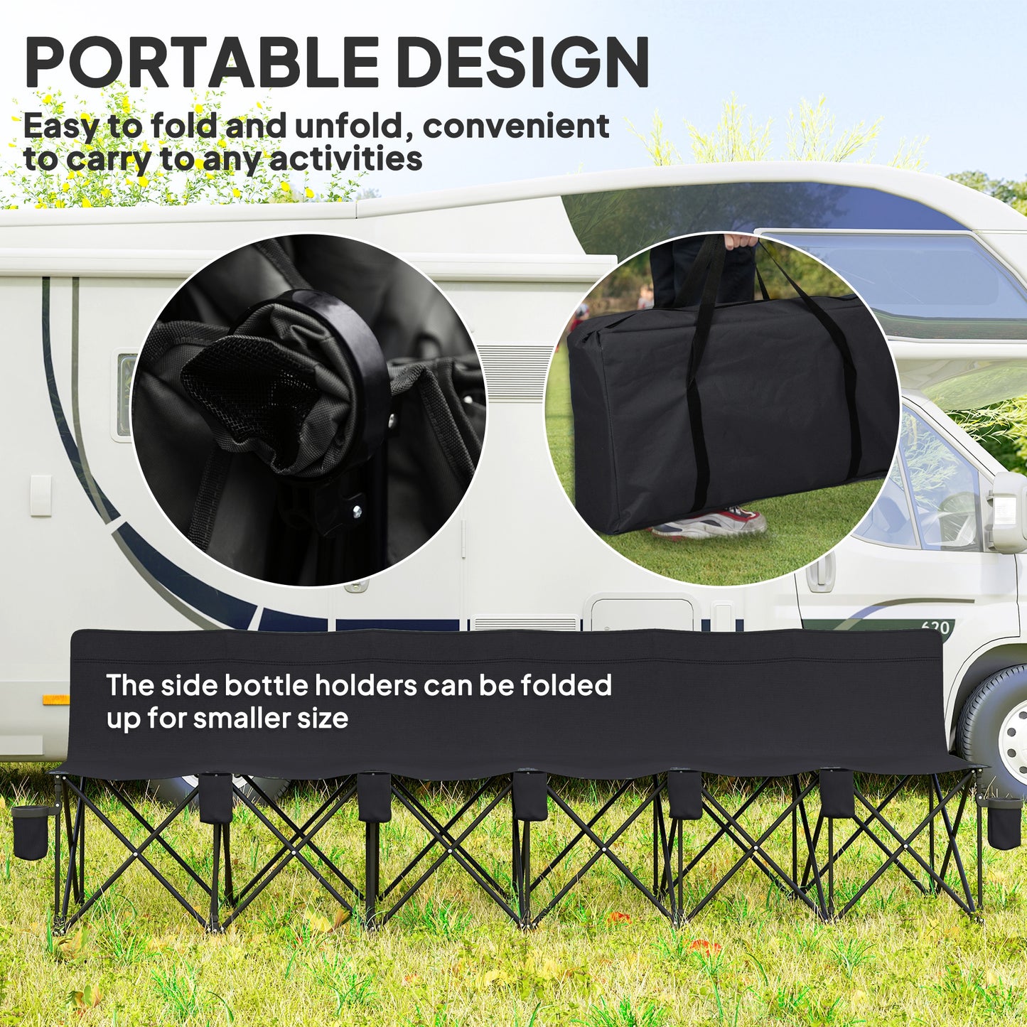 [vendor] 6 Seater Folding Camping Chair With Cup Holder & Carry