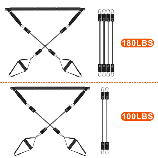 [vendor] 100LBS OR 180LBS Band Options - 1Pc Pilates Bar Kit