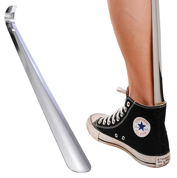 [vendor] 22in Extra Long Handle Shoe Horn Stainless Steel Metal