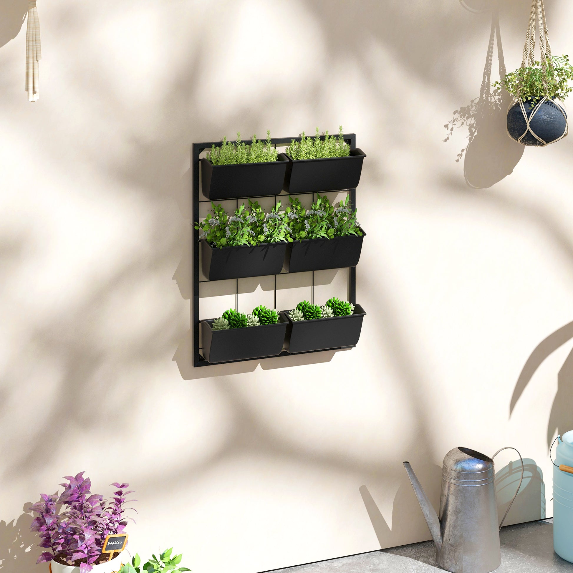 [vendor] 3-Tier Hanging Planter with 6 Pots for Indoor and