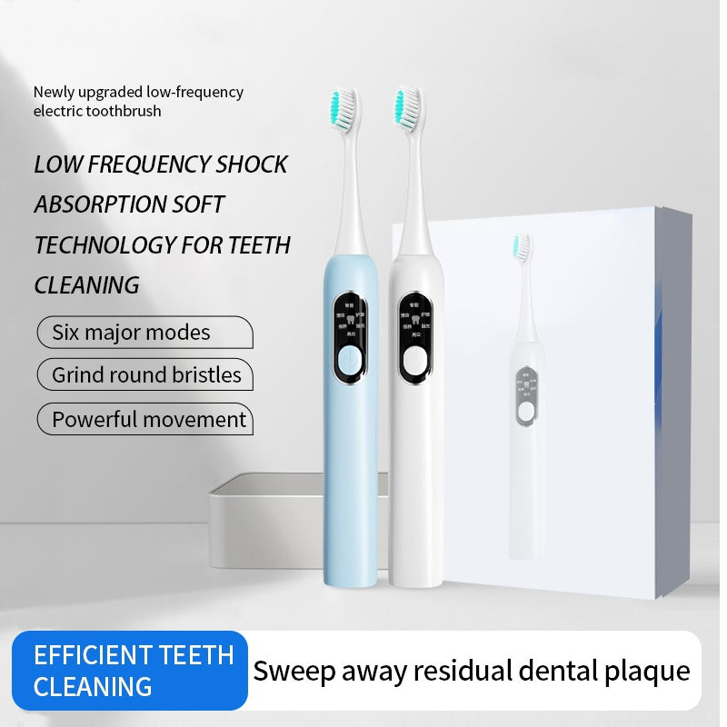 [vendor] White Low Frequency Electric Toothbrush-1pcs