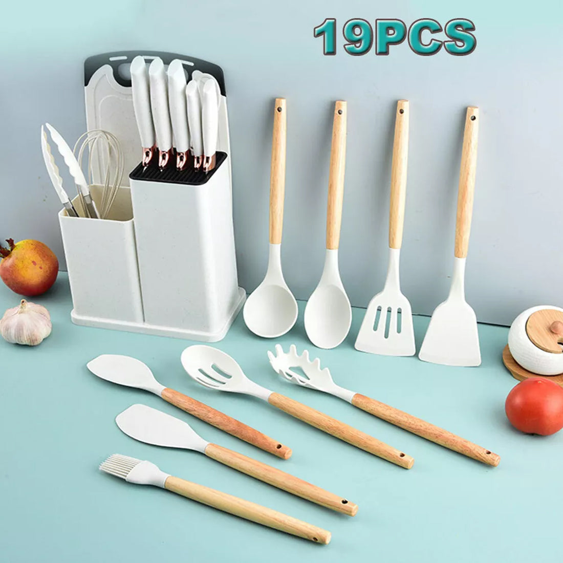 [vendor] 19pcs Set Non-Stick Silicone Kitchen Utensil Spatula