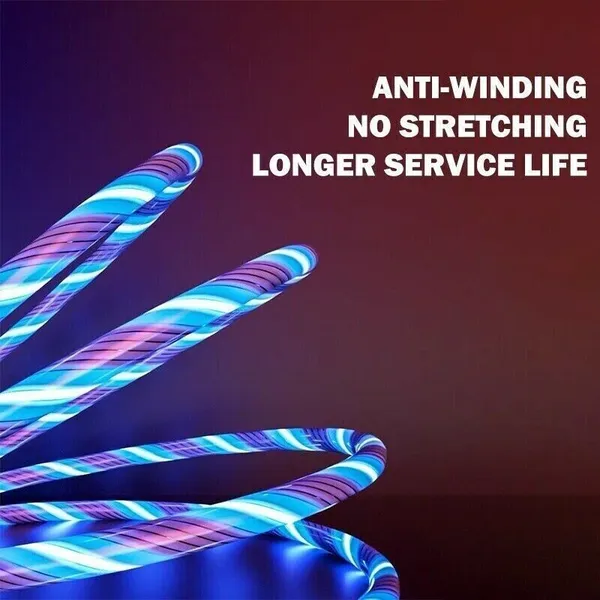 [vendor] 3 In 1 LED Fast Charging Cable Adapter For Micro USB