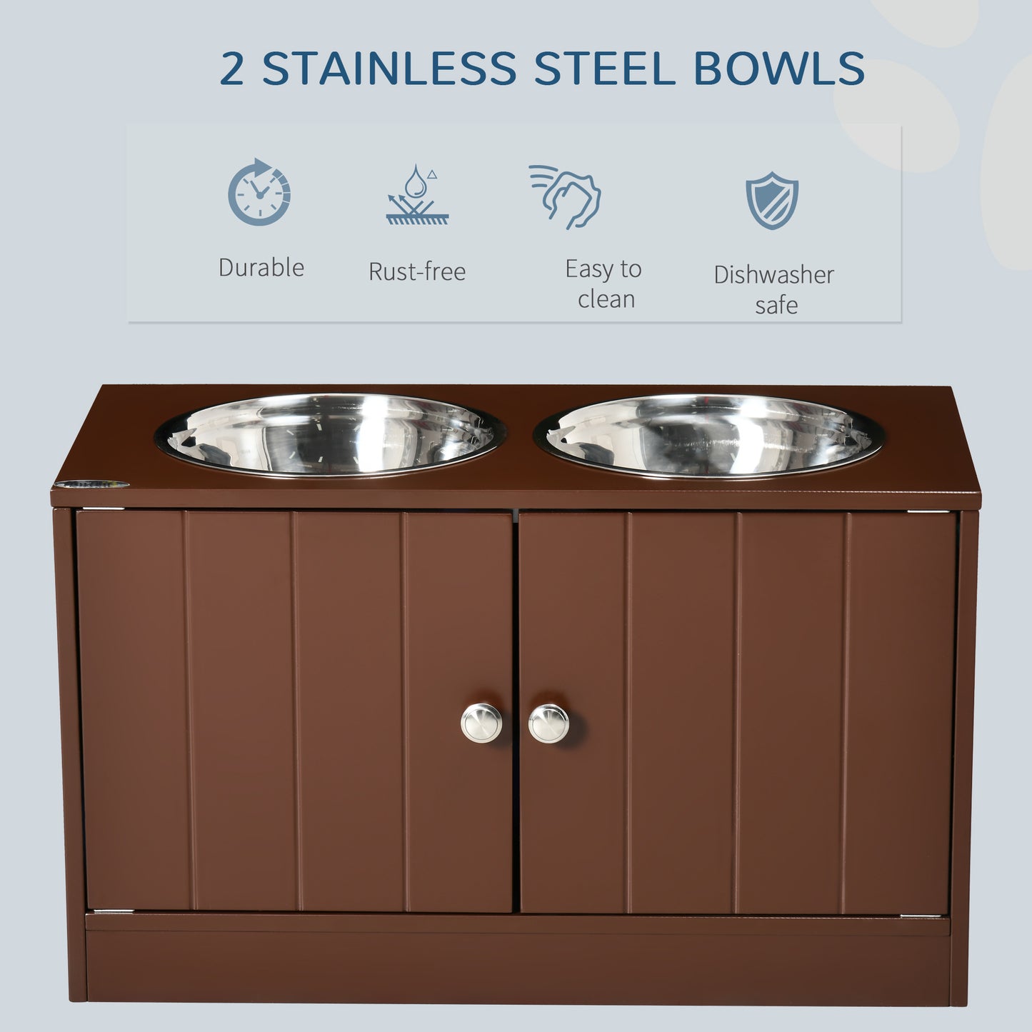 [vendor] Elevated Dog Bowls with Storage Cabinet, Raised Dog Bowl Stand Pet