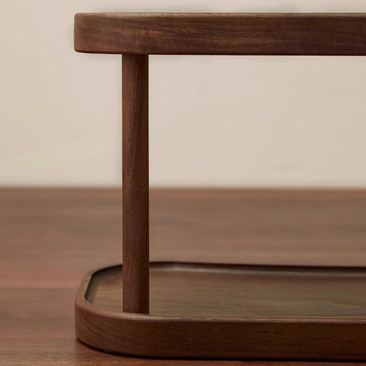 [vendor] New Walnut Desk Organizer Shelf Modern Multiuse 2 Tier