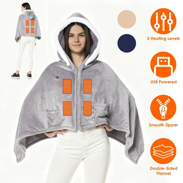 [vendor] Wearable Heated Throw Blanket Double-Sided Flannel