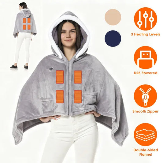 [vendor] Wearable Heated Throw Blanket Double-Sided Flannel