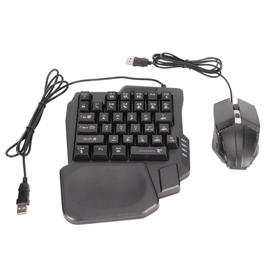 [vendor] Half Hand Gaming Keyboard And Mouse Combo Wired Gaming