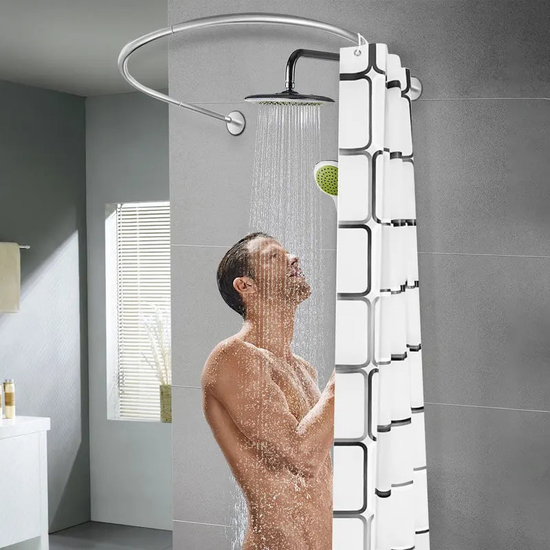 [vendor] U Shape Shower Curtain Rod Retractable 0.9-1.3m Home