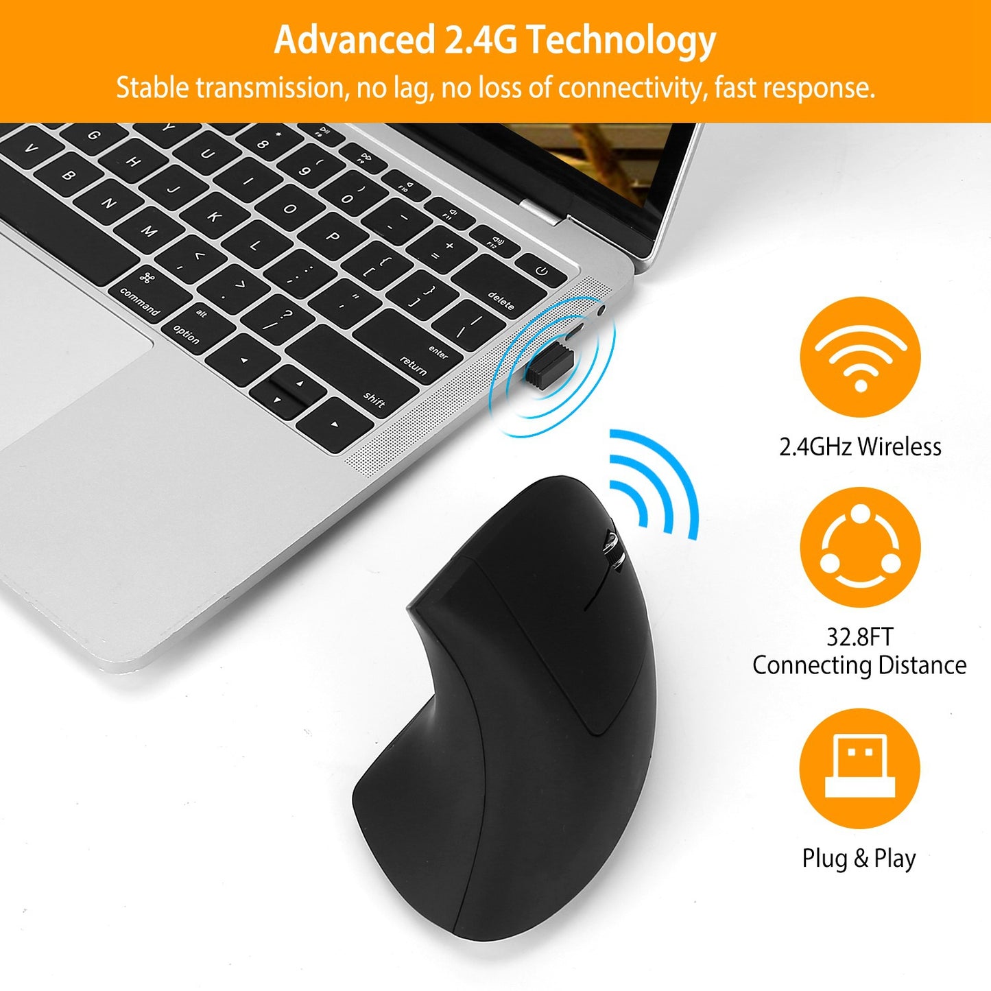 [vendor] 2.4G Wireless Vertical Mouse Ergonomic Optical Mice With