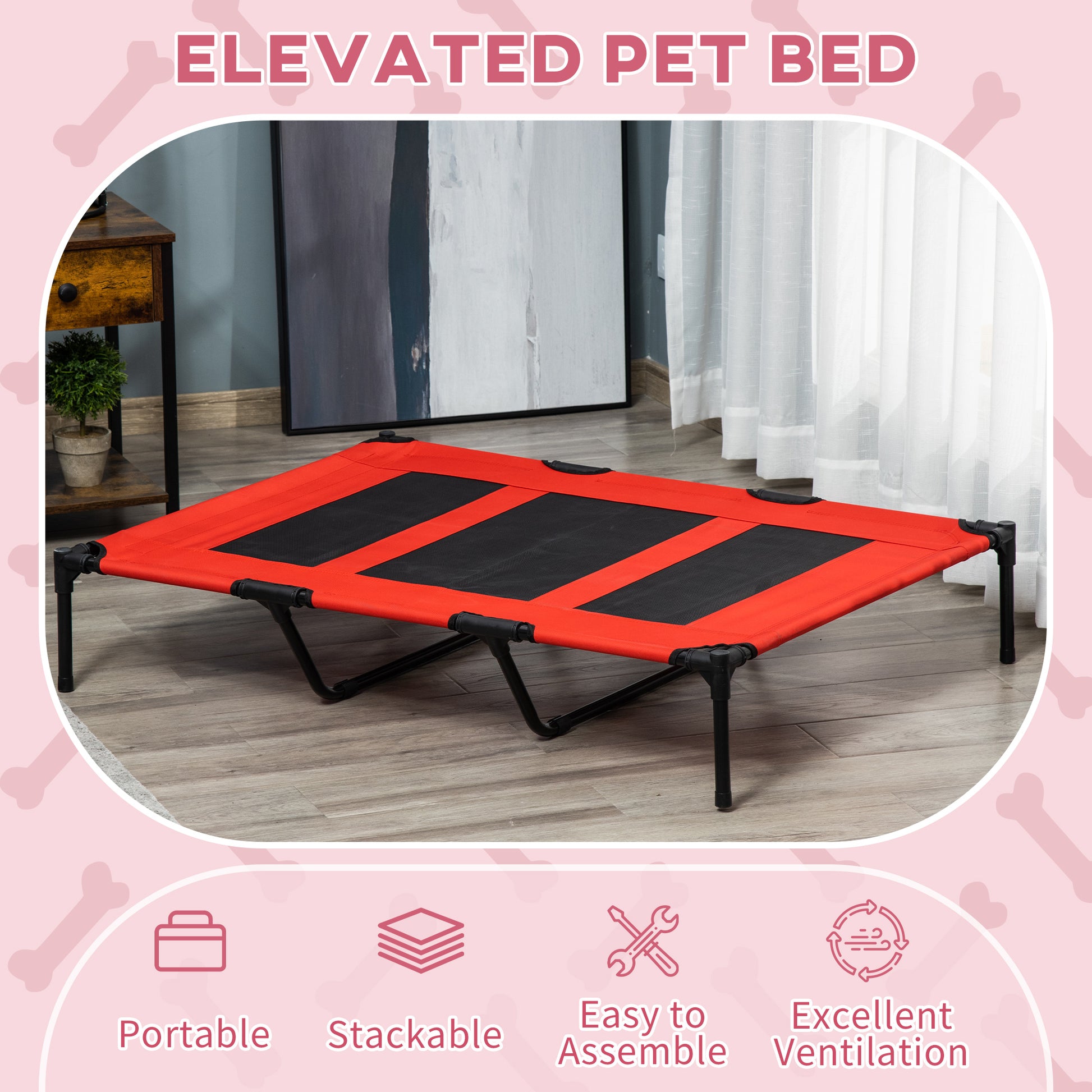 [vendor] XL Elevated Dog Bed, Outdoor Raised Dog Bed, Portable Pet Cot