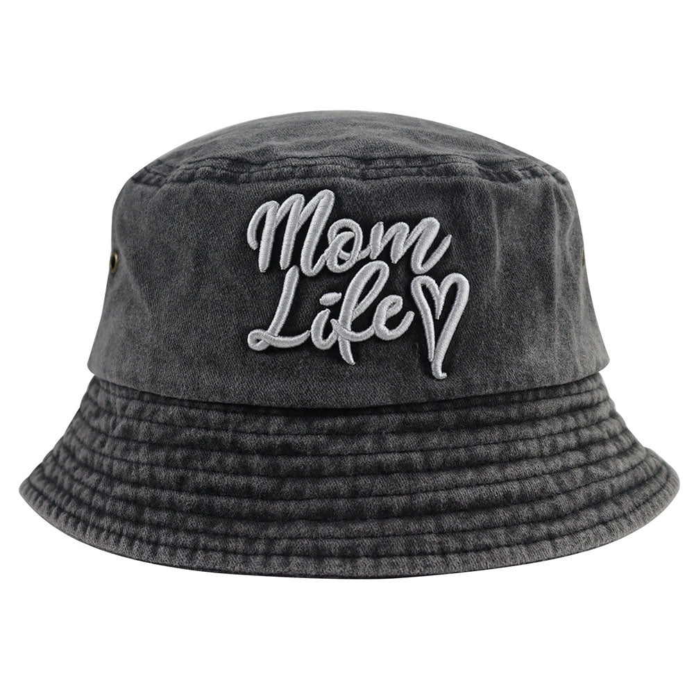 [vendor] Funny Mom Life Bucket Hat Sun Beach Hats, Washed Cotton