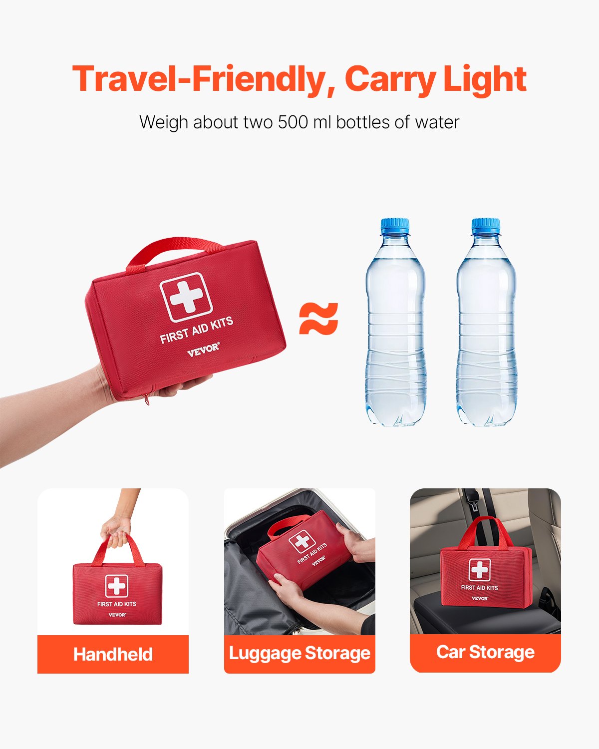 [vendor] First Aid Kit, 500 Pieces, 600D Nylon Large Survival