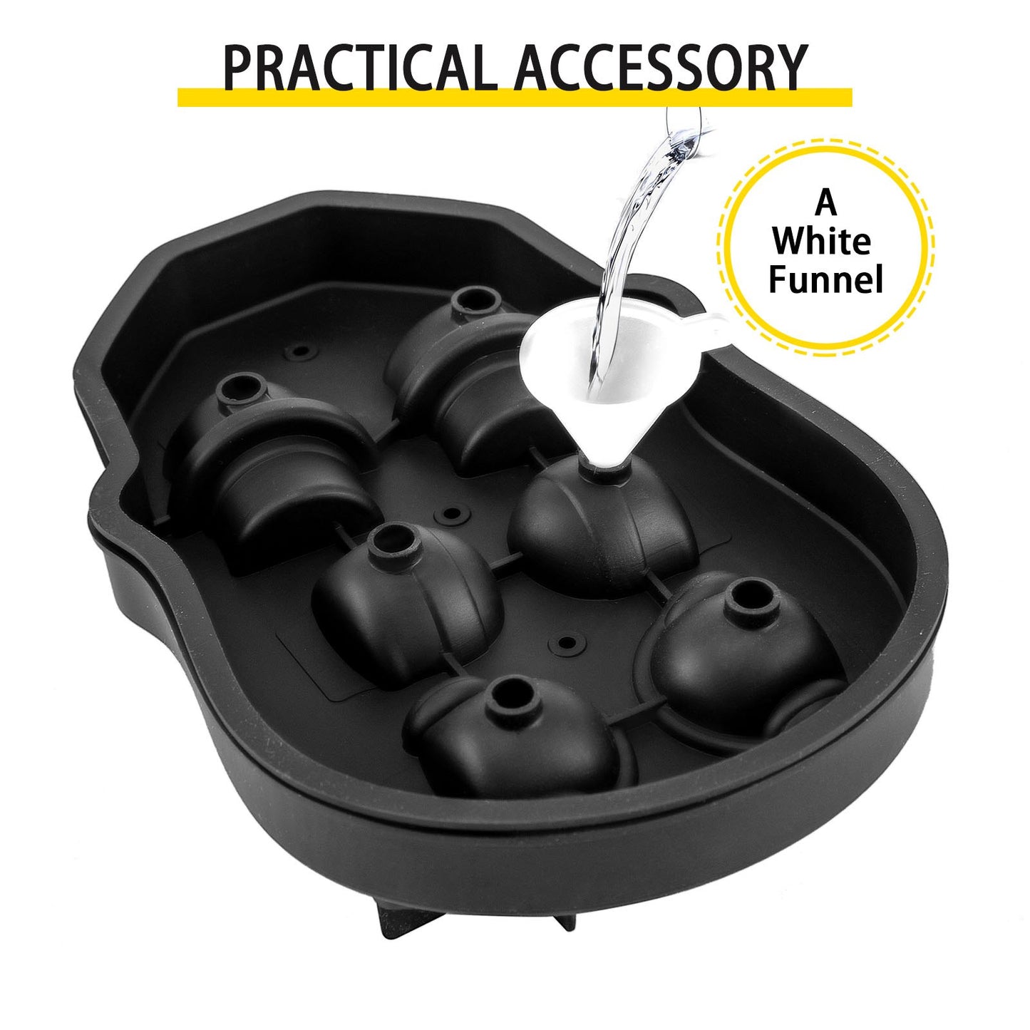 [vendor] Skull Ice Cube Tray, 6-Grid Skull Ice Ball Maker,