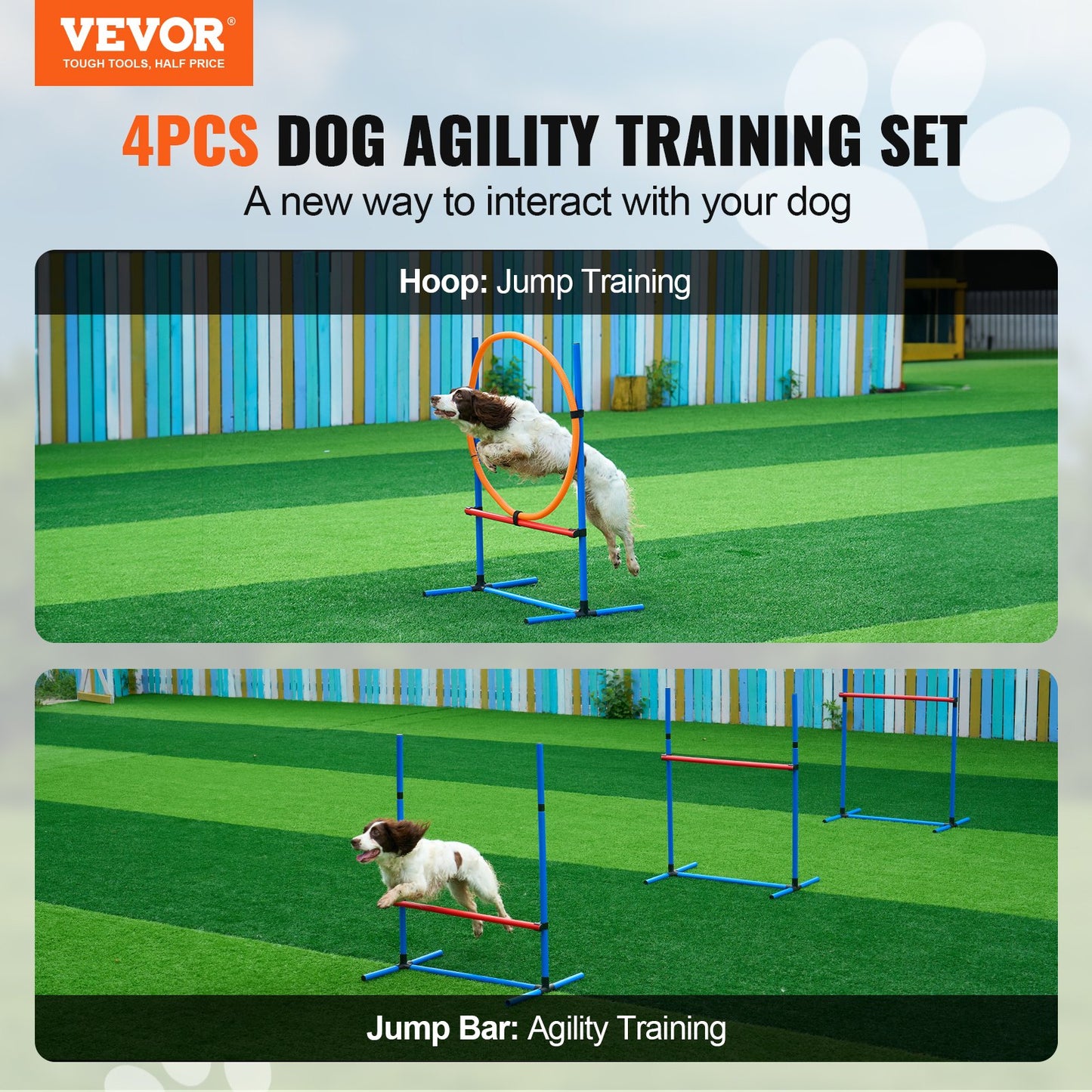[vendor] Dog Agility Training Equipment, 4 PCS Set - Adjustable High