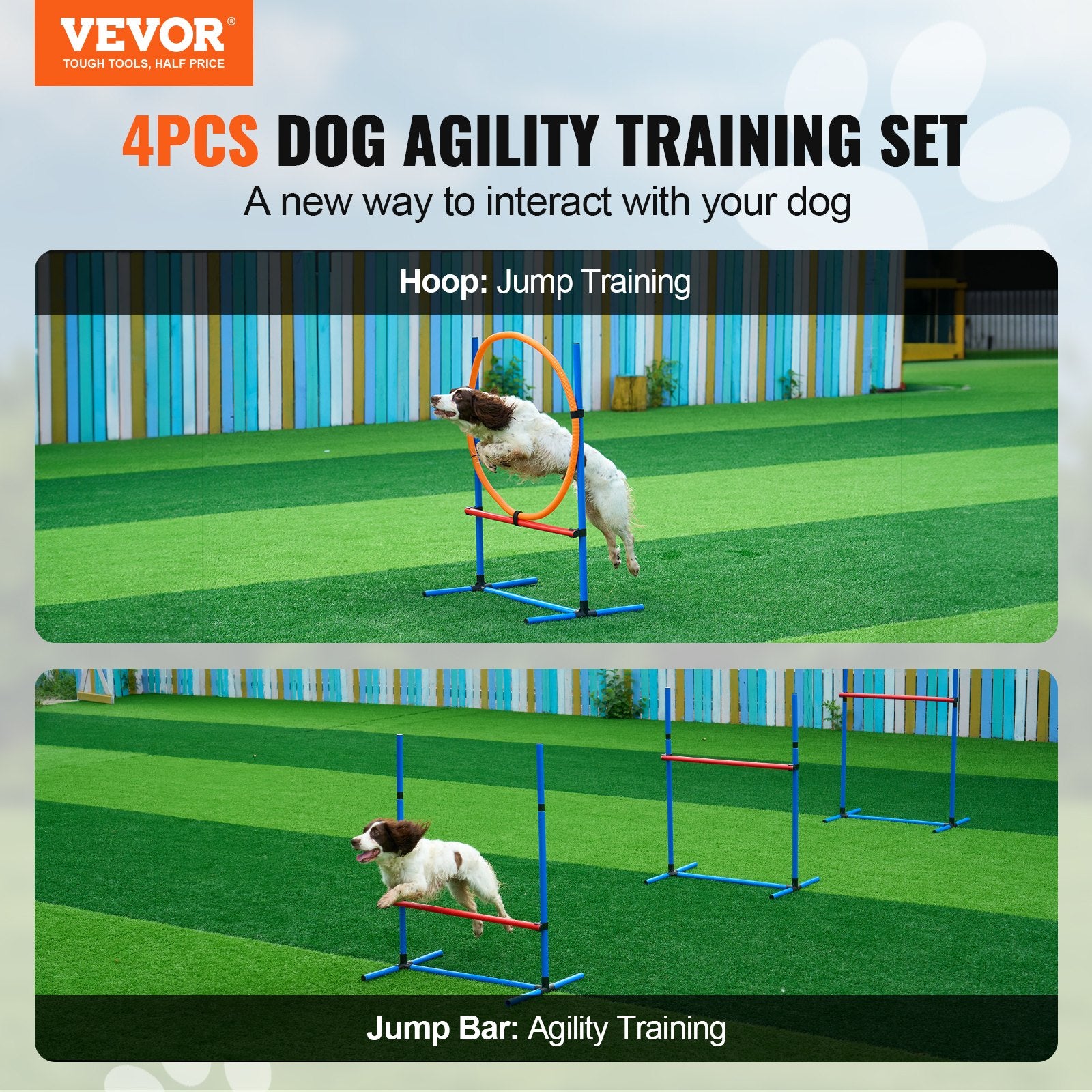 [vendor] Dog Agility Training Equipment, 4 PCS Set - Adjustable High