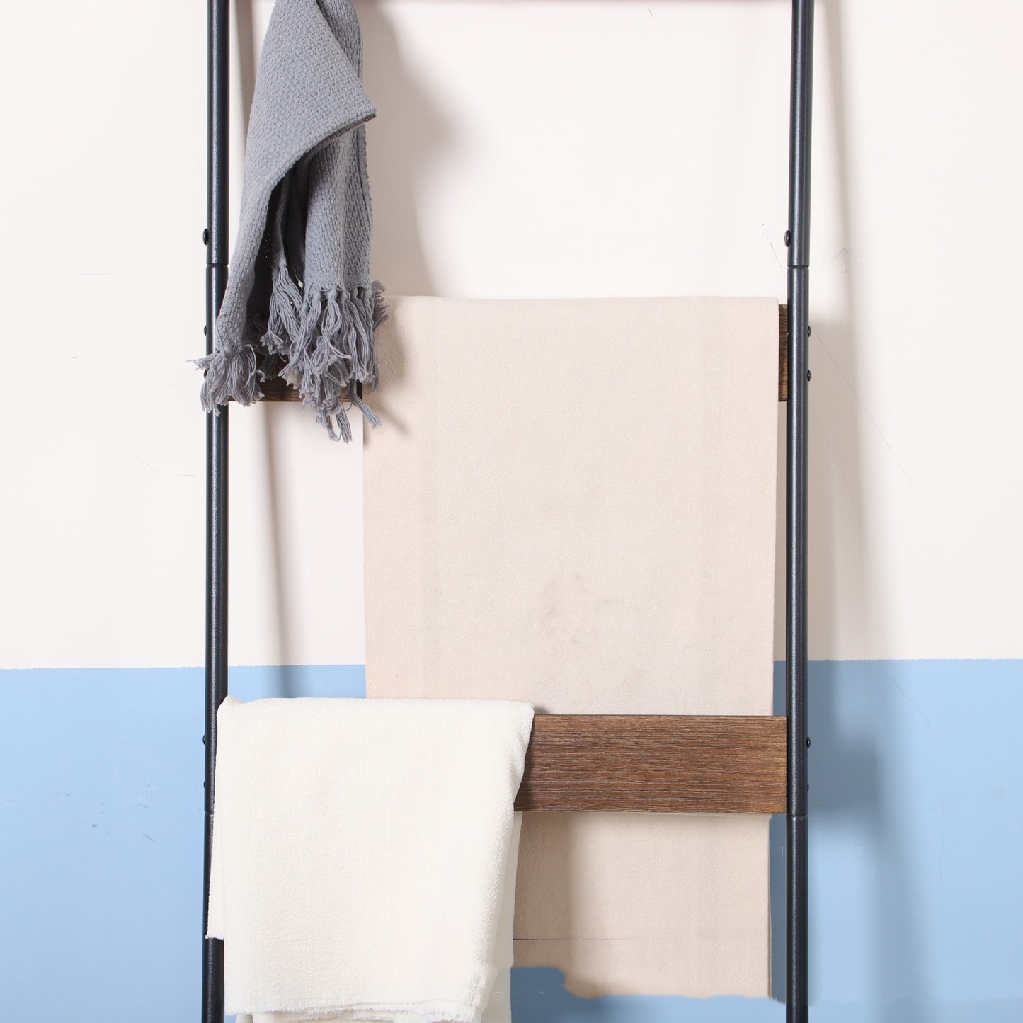 [vendor] Wooden Wall Towel Rack For Living Room Blanket Ladder