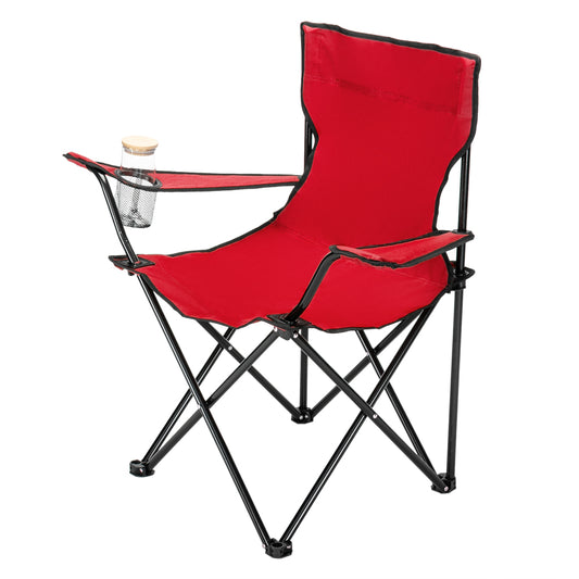 [vendor] Camping Chair, Black Frame Red Oxford Cloth