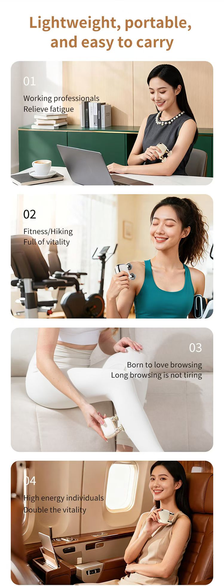 [vendor] Mini Muscle Massage Gun Electric Fascia Massager 2 Heads