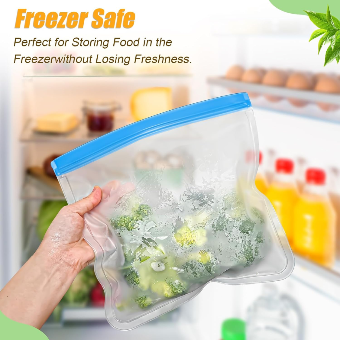 [vendor] Reusable Silicone Food Storage Bags, Leakproof