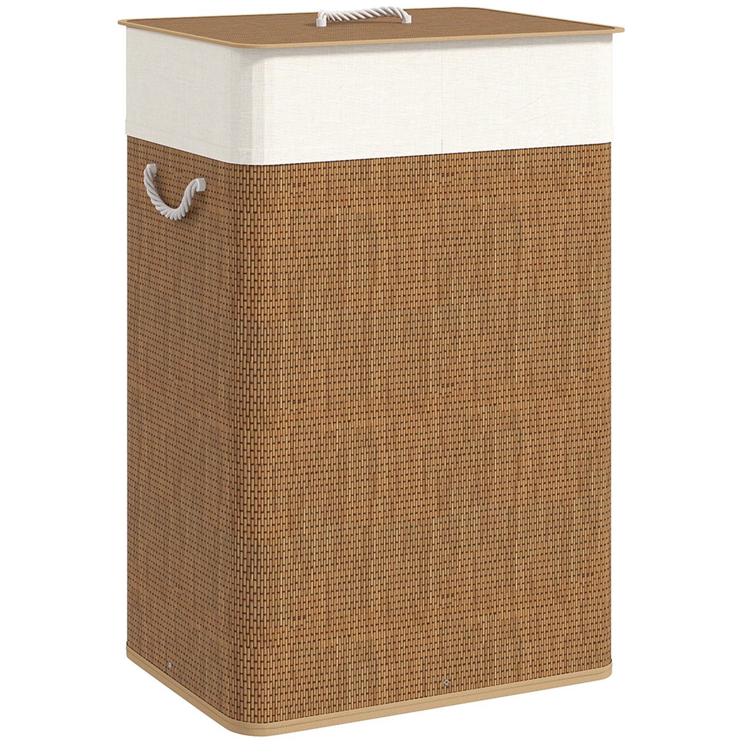 [vendor] Bamboo Laundry Basket With Lid, 72L Laundry Hamper With