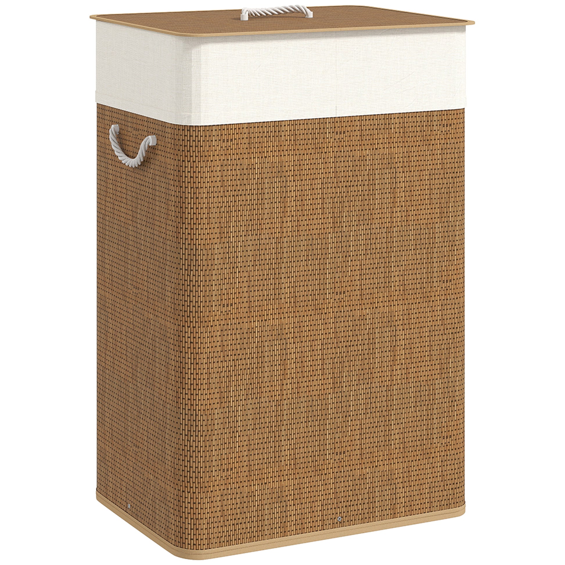 [vendor] Bamboo Laundry Basket With Lid, 72L Laundry Hamper With