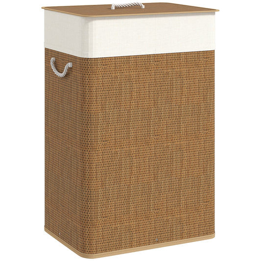 [vendor] Bamboo Laundry Basket With Lid, 72L Laundry Hamper With