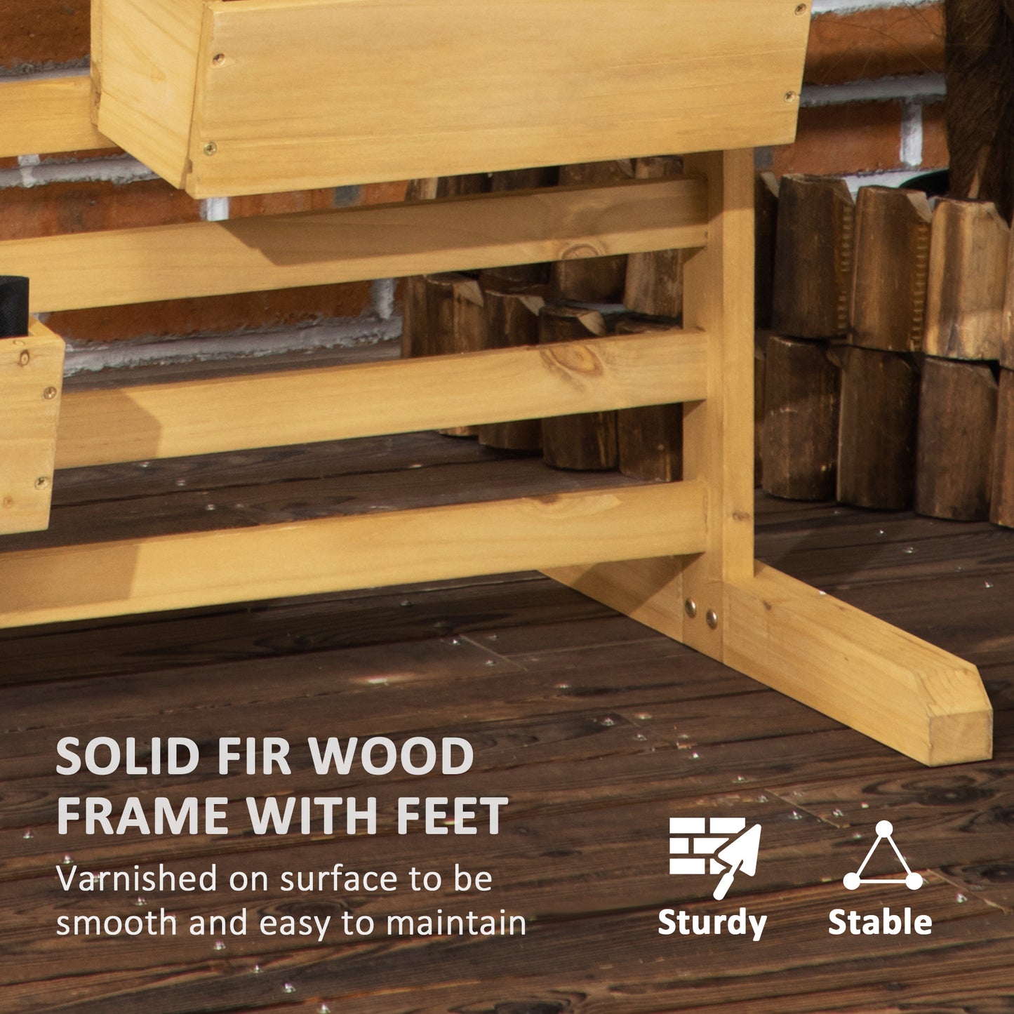 [vendor] Wooden Plant Trellis Stand with 5 Hanging Planter Boxes,