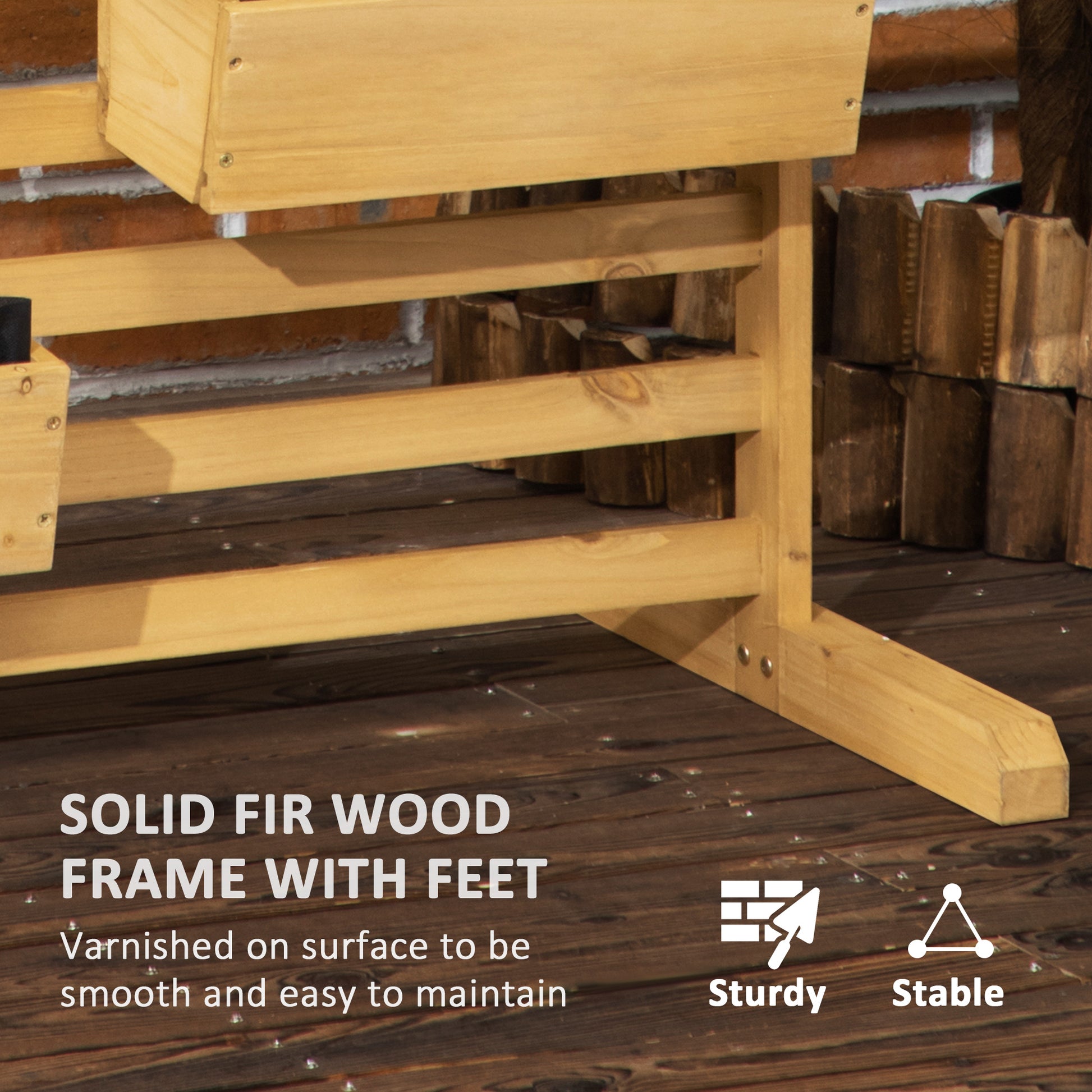 [vendor] Wooden Plant Trellis Stand with 5 Hanging Planter Boxes,