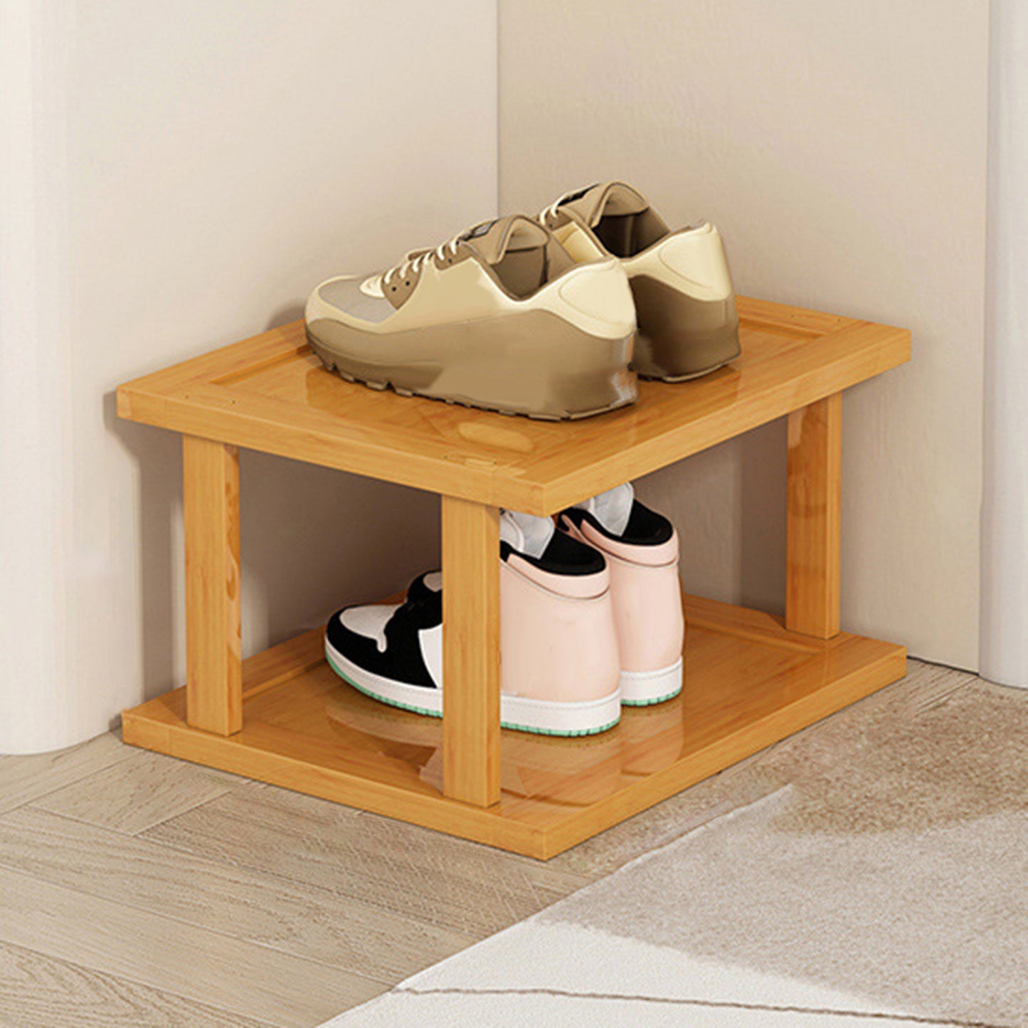 [vendor] 6-Tier Bamboo Shoe Rack - Vertical Space Saving Shoe