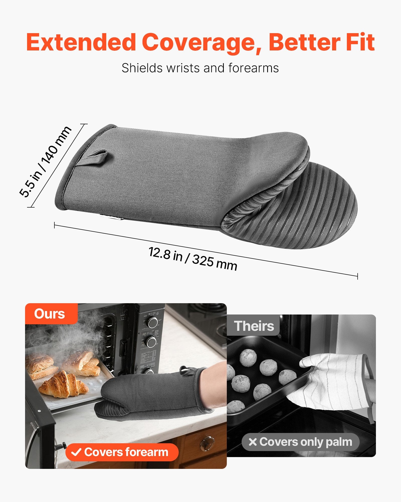 [vendor] Oven Mitts, Mini Oven Mitt Set With Non-Slip Silicone
