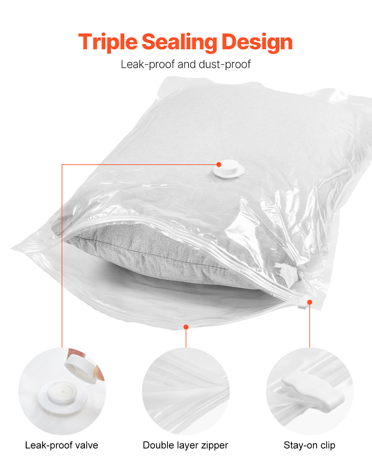 [vendor] 15 Pack Vacuum Storage Bags With Electric Pump, Space