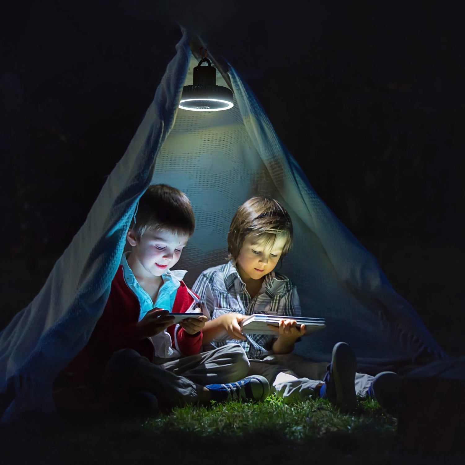 [vendor] Camping Fan With Lantern Rechargeable Battery Powered