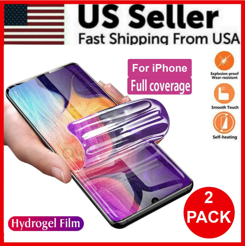 [vendor] 2PCS Hydrogel Screen Protector For 15 14 13 12 11 Pro
