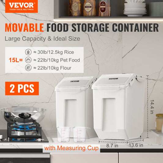 [vendor] Ingredient Storage Bin, 2 X 15L Dispenser Bin With 2