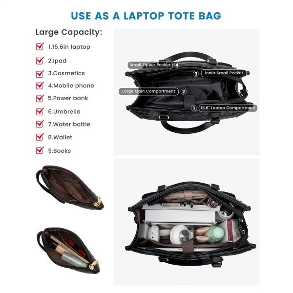 [vendor] 2 In 1 Insulated Lunch Tote Bag For Women Large Capacity