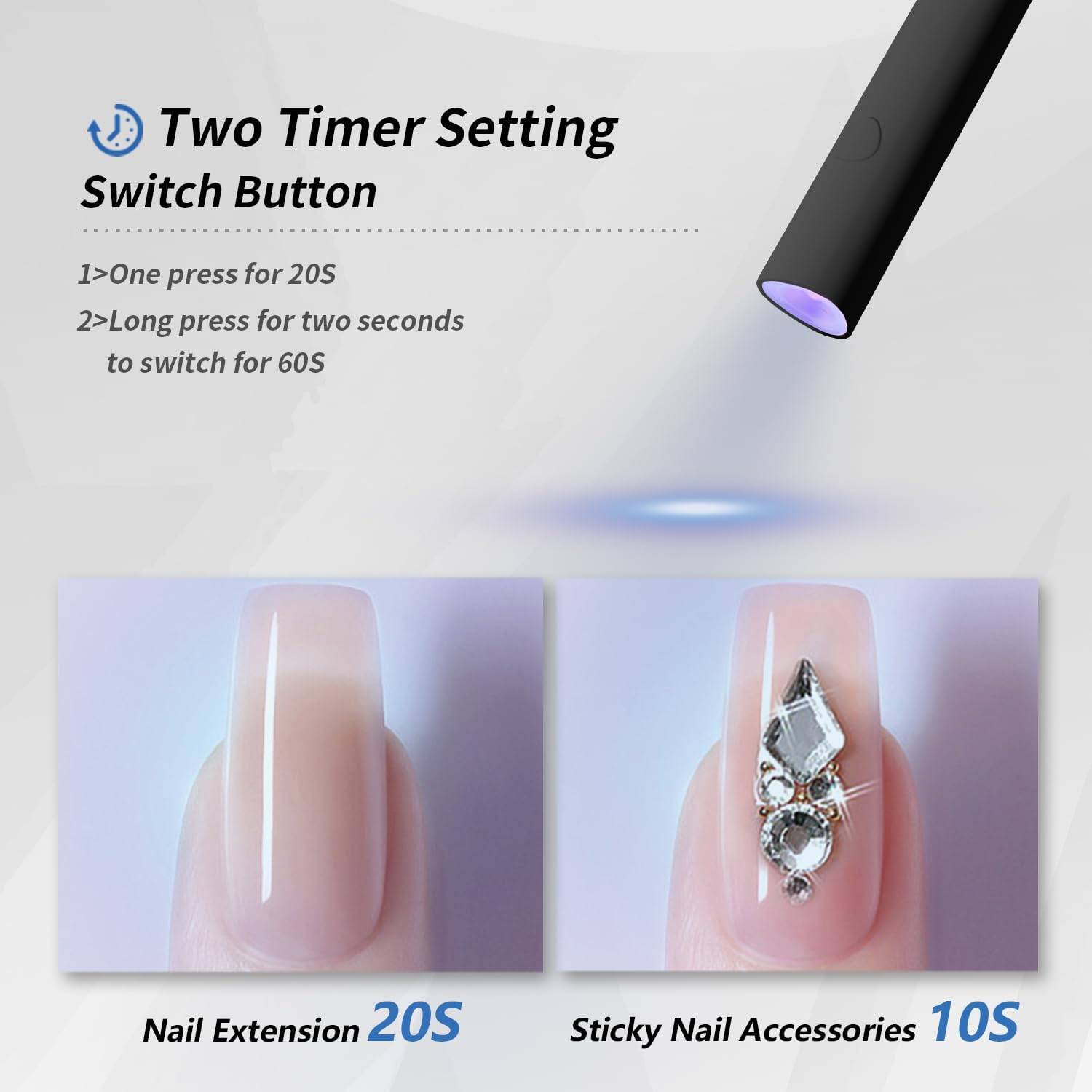 [vendor] Mini UV LED Nail Lamp Handheld With Stand, Portable Nail