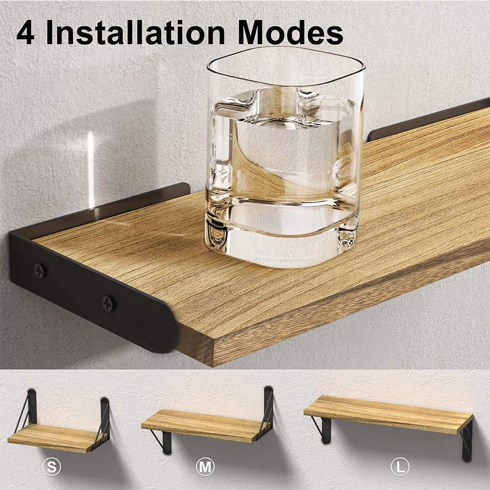 [vendor] 3x Wooden Floating Shelves Wall Mounted Display Storage
