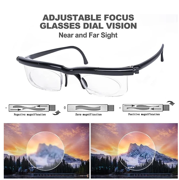 [vendor] Dial Adjustable Glasses Variable Focus For Reading
