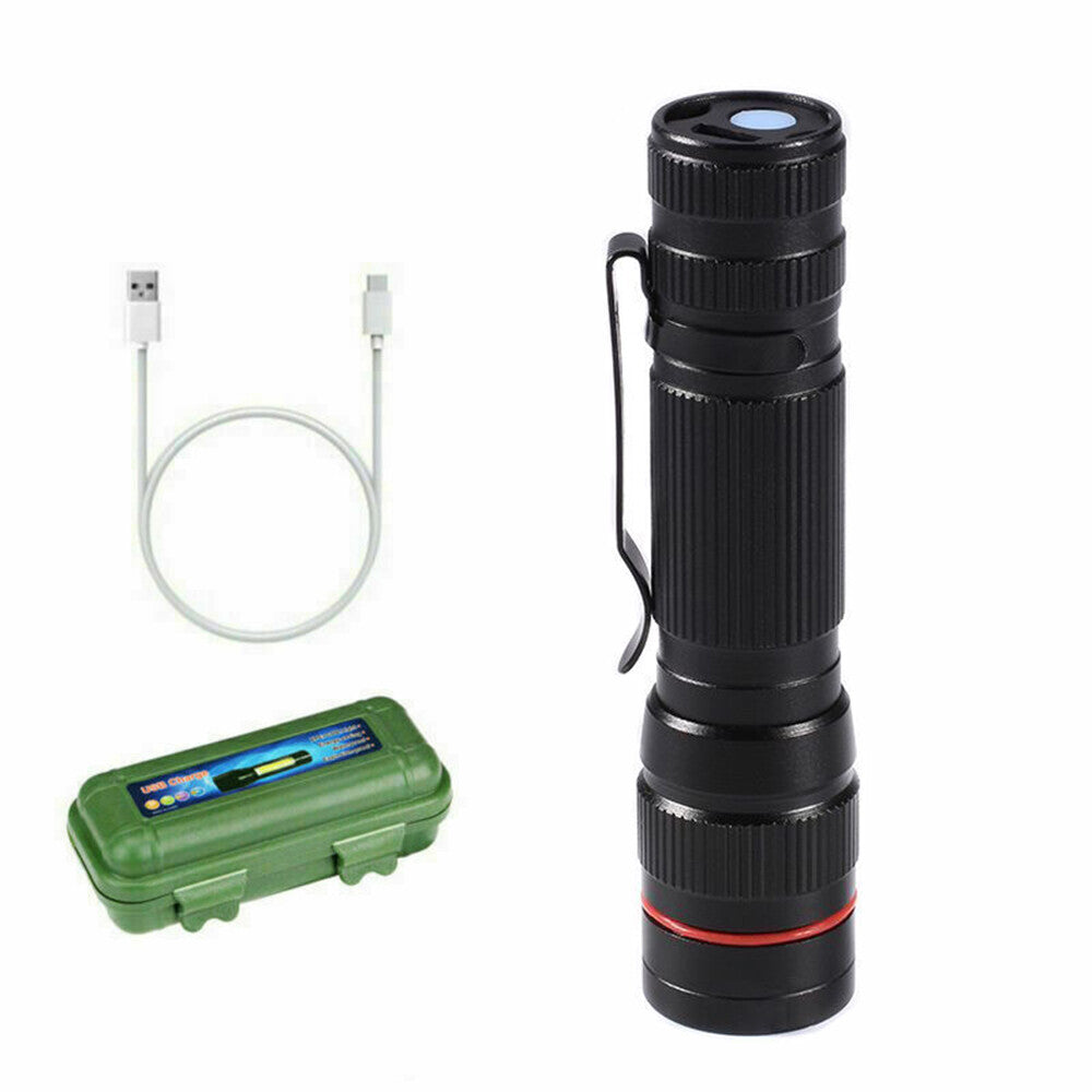 [vendor] LED Military Flashlight USB Rechargeable Tactical Zoom