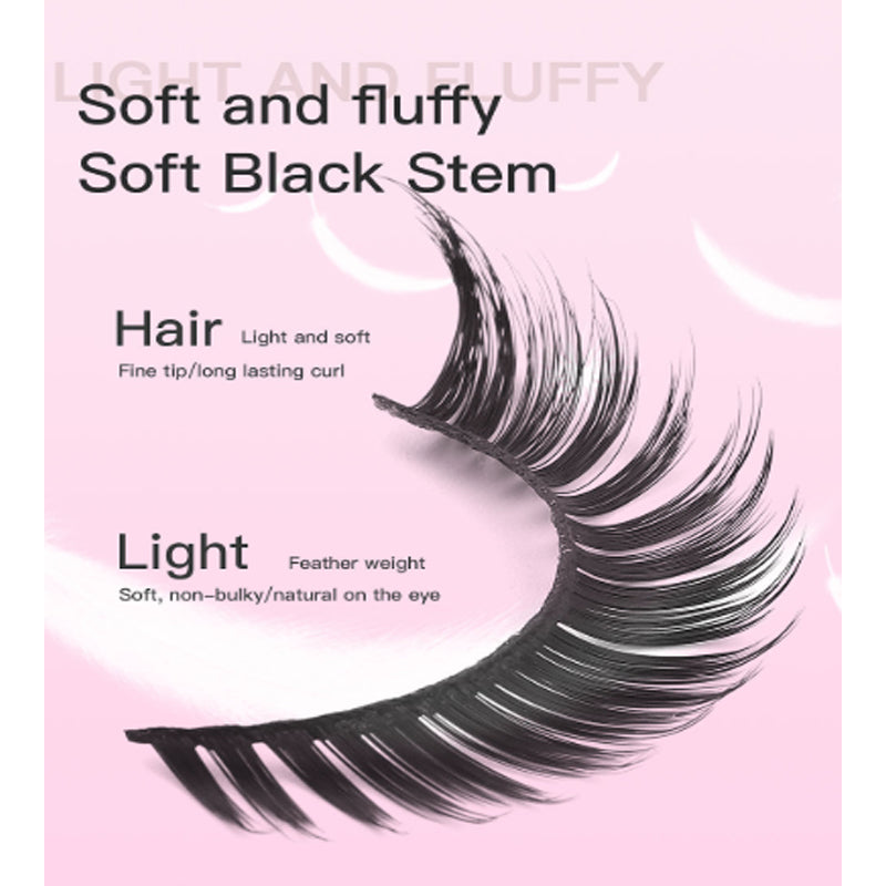 [vendor] 15Pairs Cat Eye Eyelashes 3D Natural False Lashes Fluffy