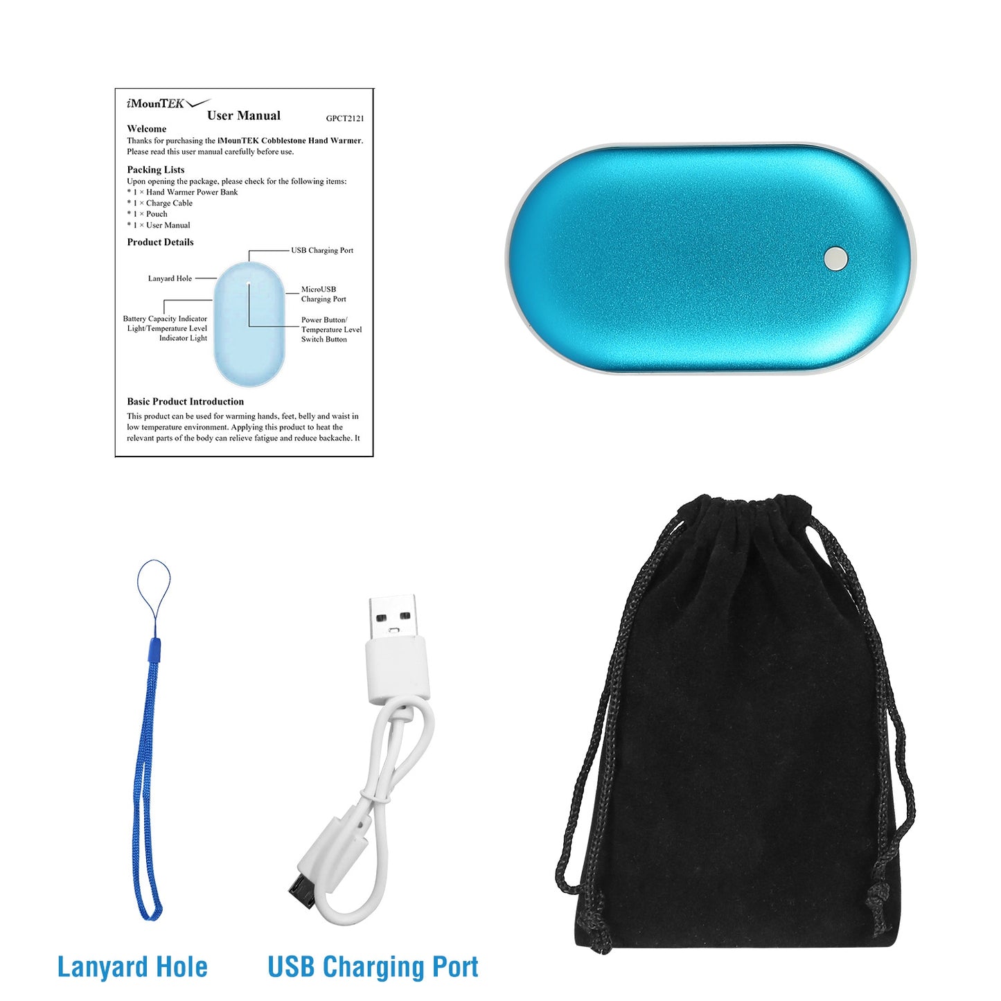 [vendor] 1Pc Portable Hand Warmer 5000mAh Power Bank Rechargeable
