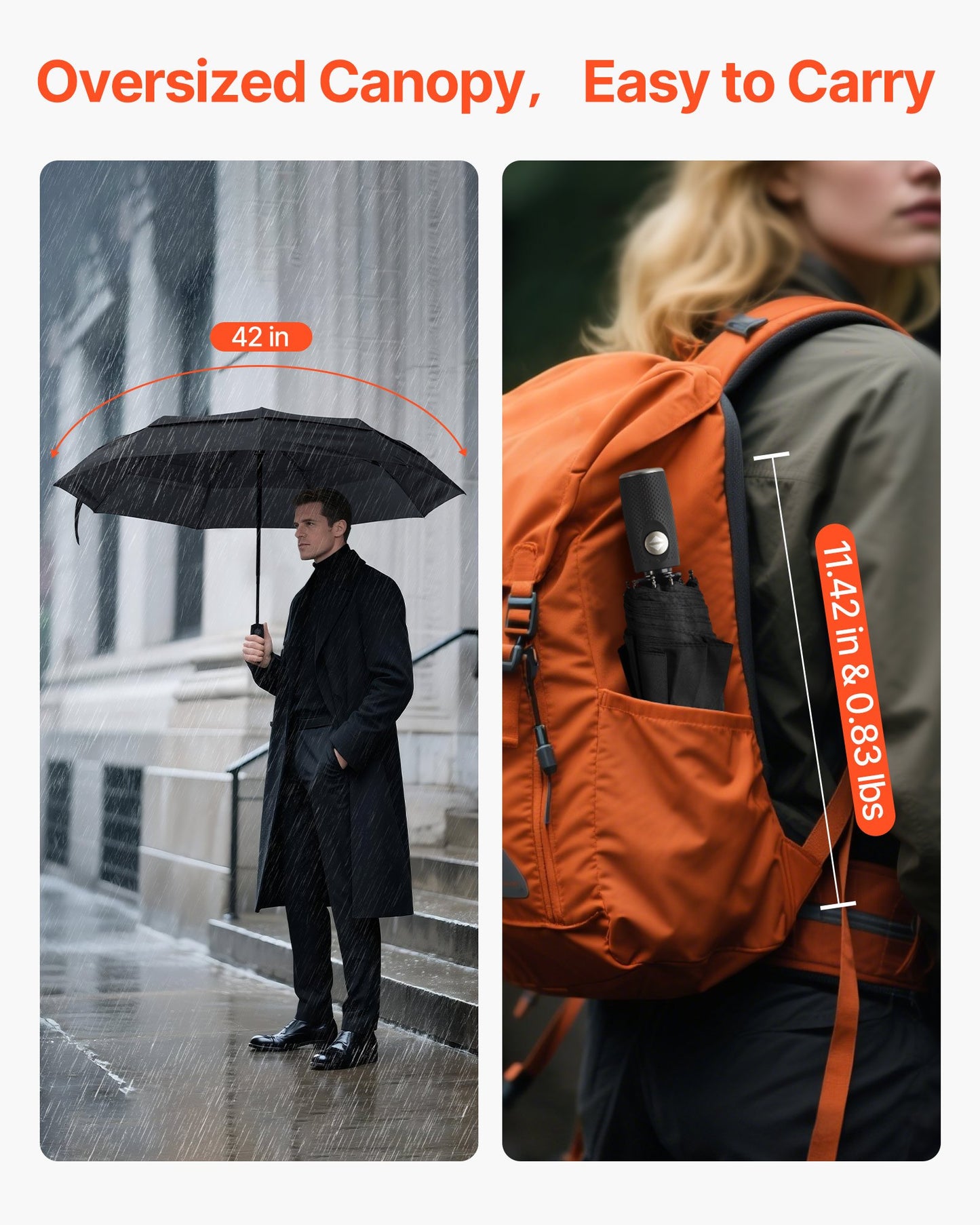 [vendor] Travel Umbrella, 42 In Portable Compact Umbrellas,