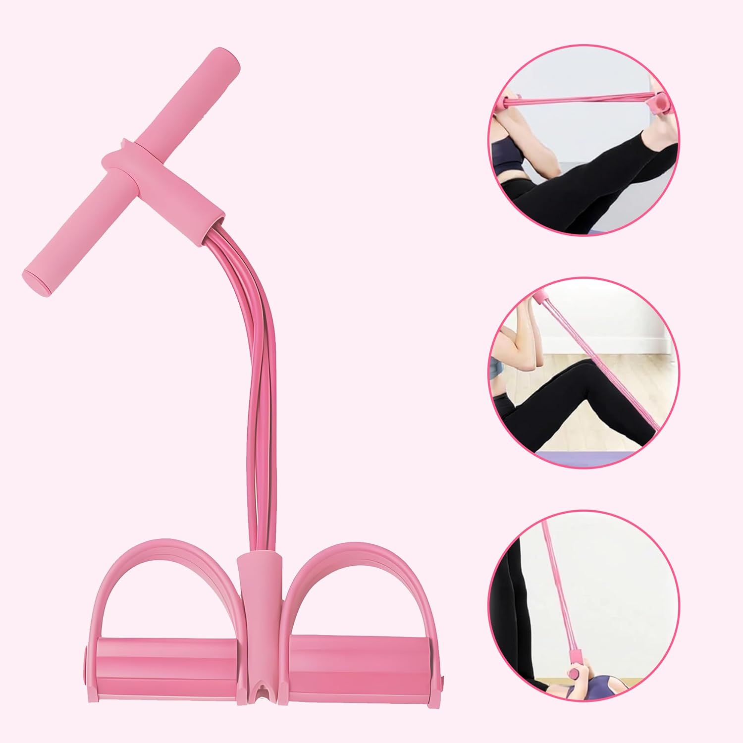 [vendor] Multifunction Pedal Resistance Band, 4-Tube Elastic Pull