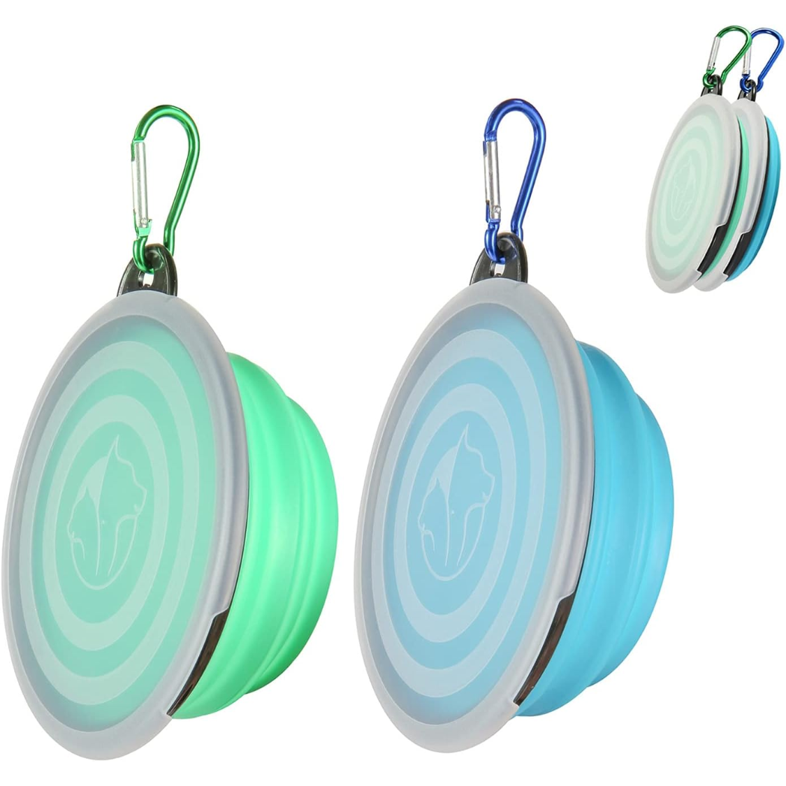 [vendor] Collapsible Bowl With Cover Lids,2 Pack Dog Travel Bowls Portable