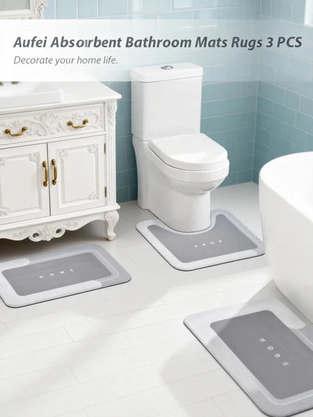 [vendor] 3PCS Absorbent Bath Mat Magic Rug Sets, Quick Drying