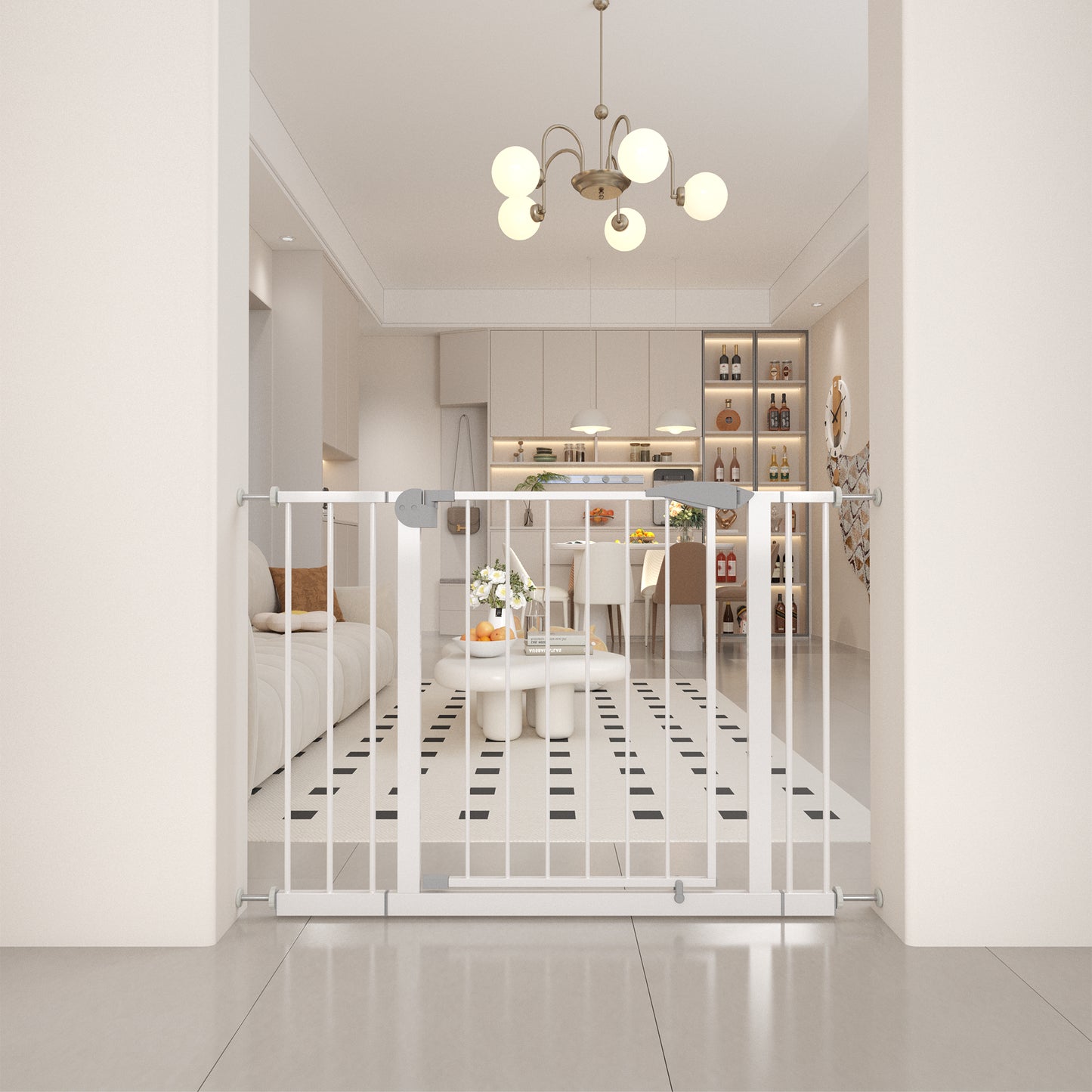 [vendor] 29.5-45.3 Wide Baby Gate For Stairs, Dog Gate Indoor For Doorways,
