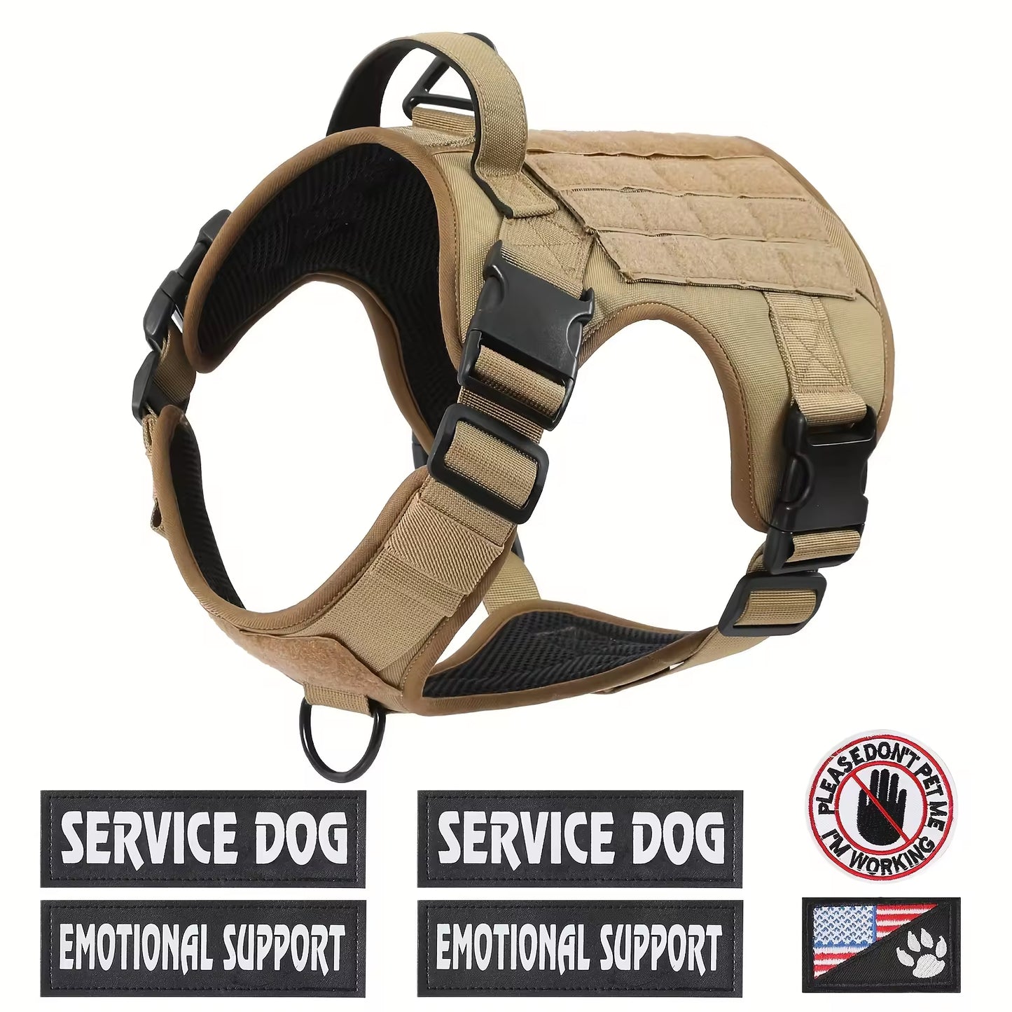 [vendor] Tactical Pet Chest Service Dog Harness Vest Adjustable Reflective